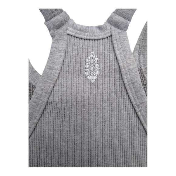 NWOT! Free People Movement Happiness Runs Crop Tank Top in Heather Grey Size M/L - Picture 5 of 7